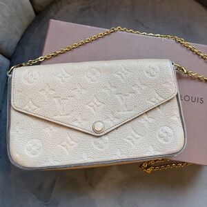 Louis Vuitton Empreinte Pochette Crossbody Bag Felicie Turtle Dove Tourterelle